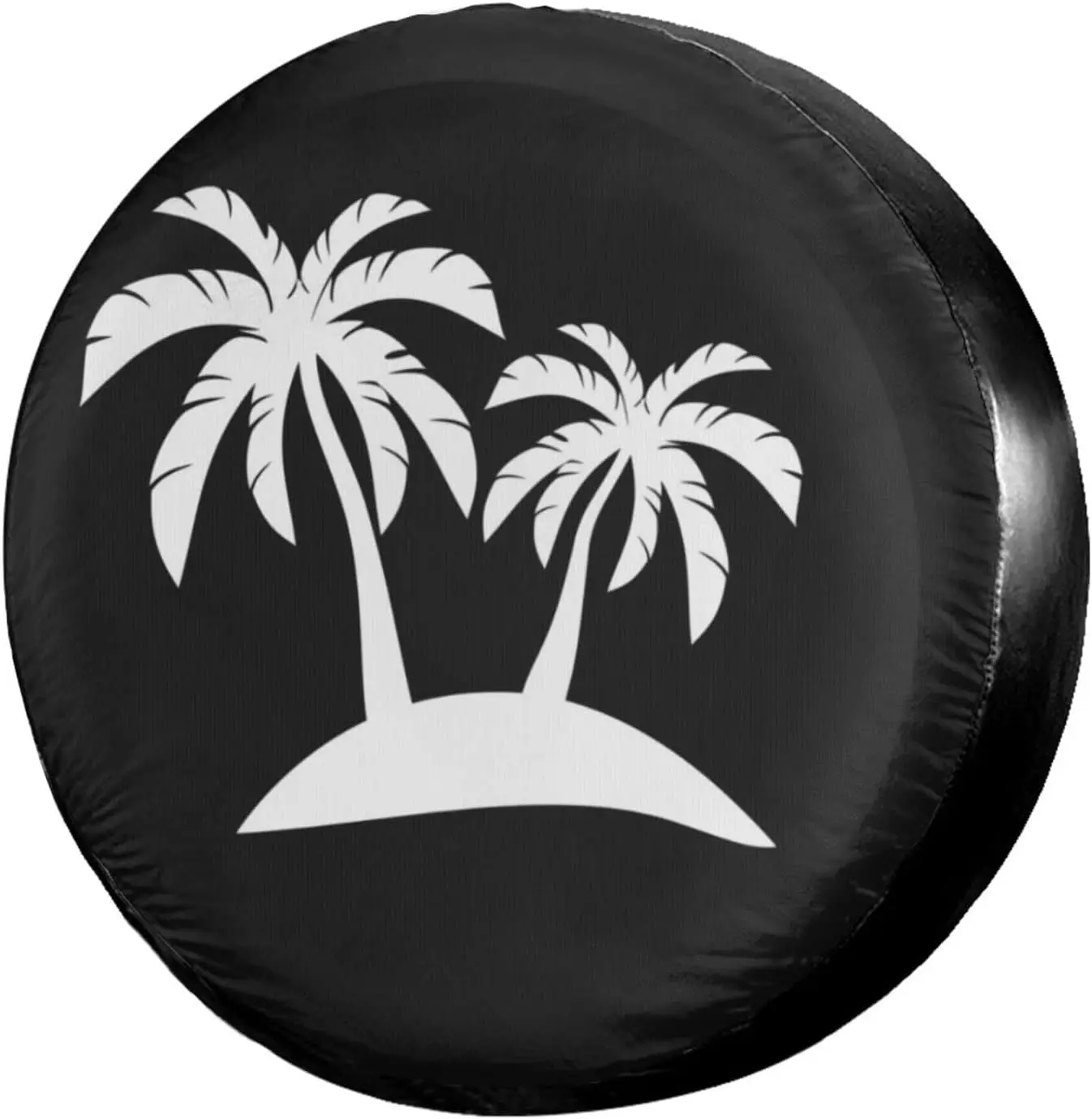 

Palm Trees On Island Spare Tire Cover Dust-Proof Wheel Tire Cover Fit Trailer SUV and Many Vehicle Truck Camper Travel Trailer