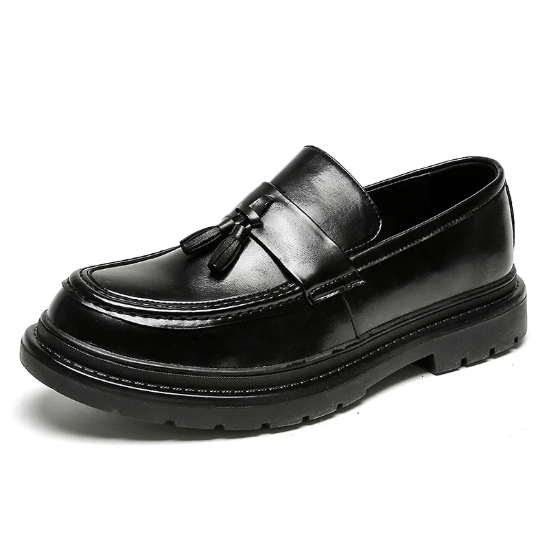 

Spring Men's Black penny loafer Thick soled casual shoes Men's business dress shoes English style men loafers shoes Moccasin