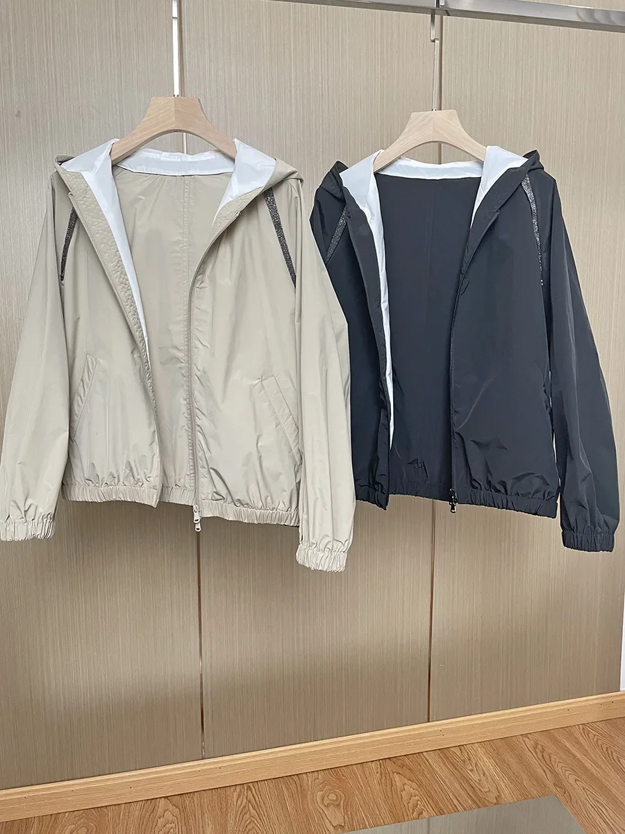WindbreakerFor Women 2023 New Fall Spring Bead Chain Zipper Solid Color Loose Casual Long Sleeve Hooded Trench
WindbreakerFor Women 2023 New Fall Spring Bead Chain Zipper Solid Color Loose Casual Long Sleeve Hooded Trench