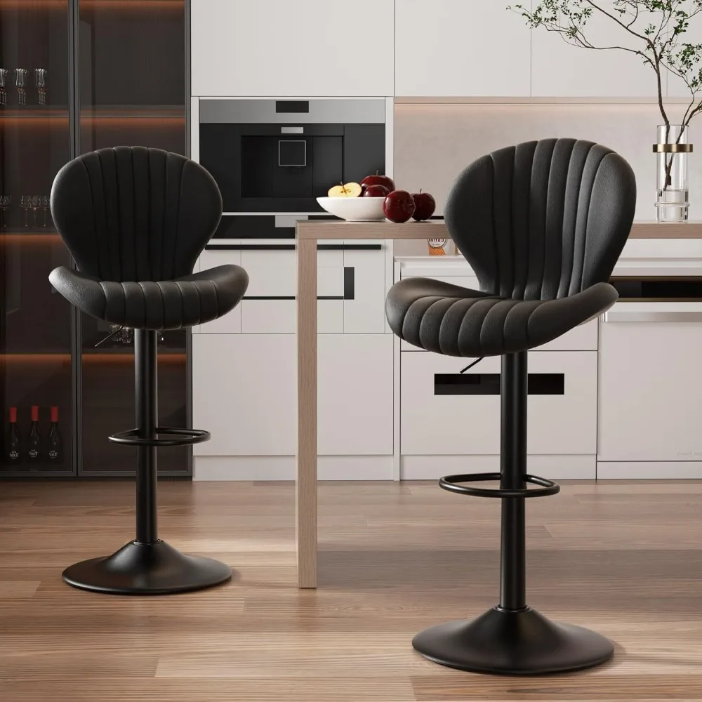 

Nalupatio Bar Stools Set of 2 Modern Swivel Bar Chairs, Barstools Counter Height with High Backrest, Easy 3-5 Minute Assembly