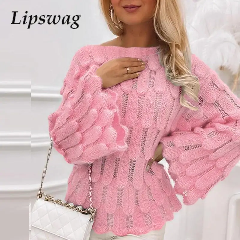 Women Solid Color Pullover Splicing Sweater Casual Office Long-Sleeved Soft Sweater Fashion Hollow O-Neck Simple Knitted Sweater
Women Solid Color Pullover Splicing Sweater Casual Office Long-Sleeved Soft Sweater Fashion Hollow O-Neck Simple Knitted Sweater