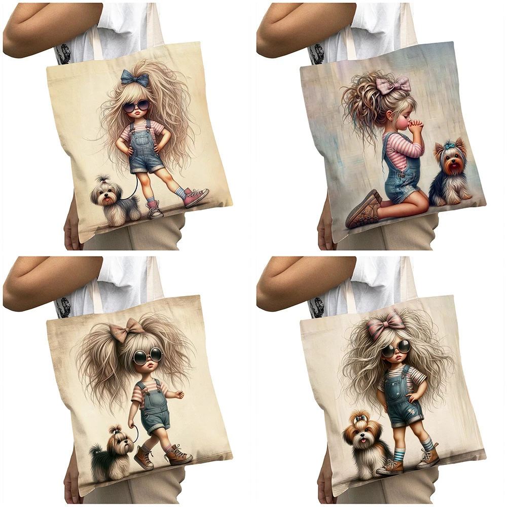 Cute Cartoon Girl Double Print Tote Bag 3 Se791d2e1e84e419a818c82cdd5fde9fe4