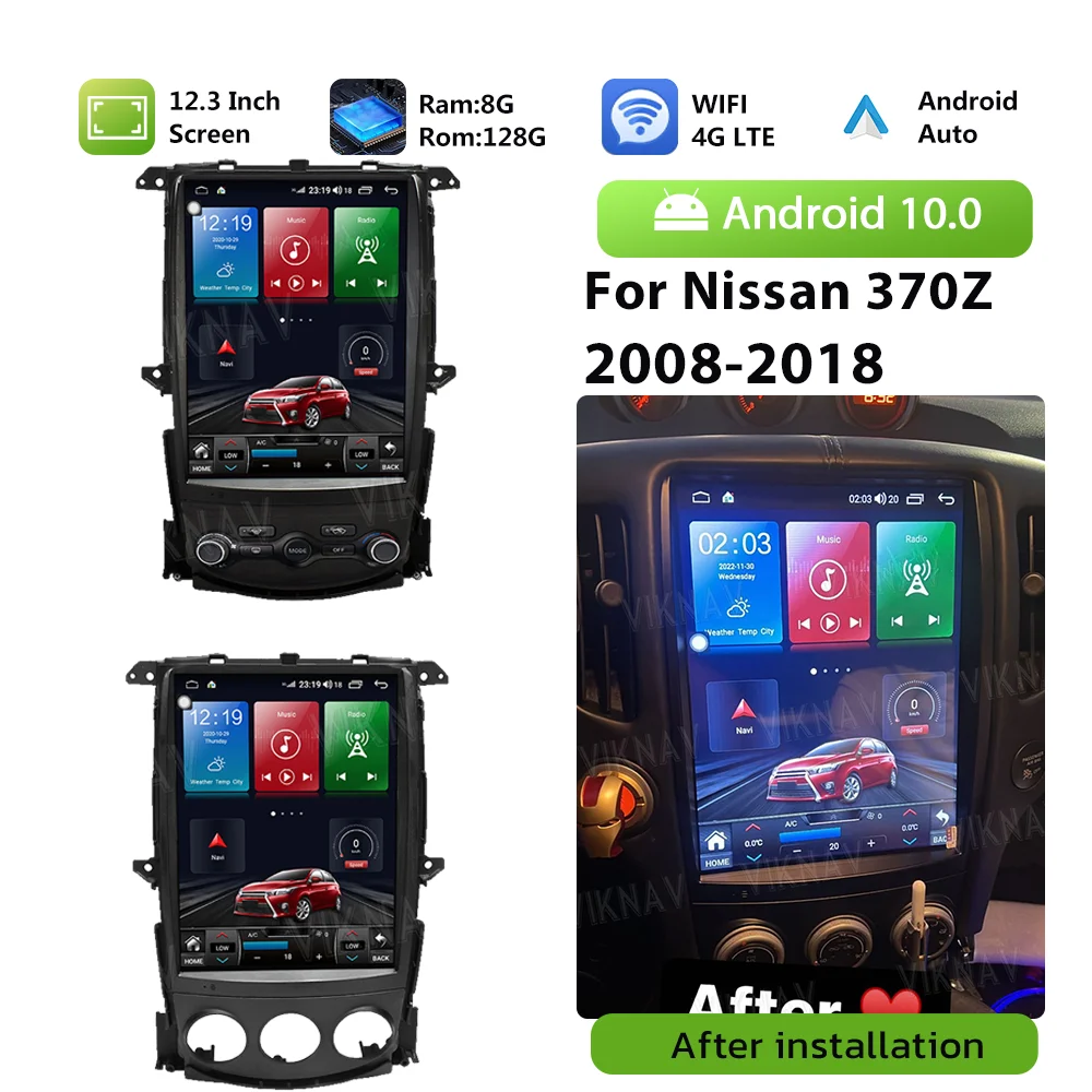 

Автомобильный радиоприемник 8 ядер для Nissan 370Z 2008-2018, автомобильный стерео GPS-навигатор, Carplay, мультимедийный плеер Android 10, сенсорный экран, головное устройство