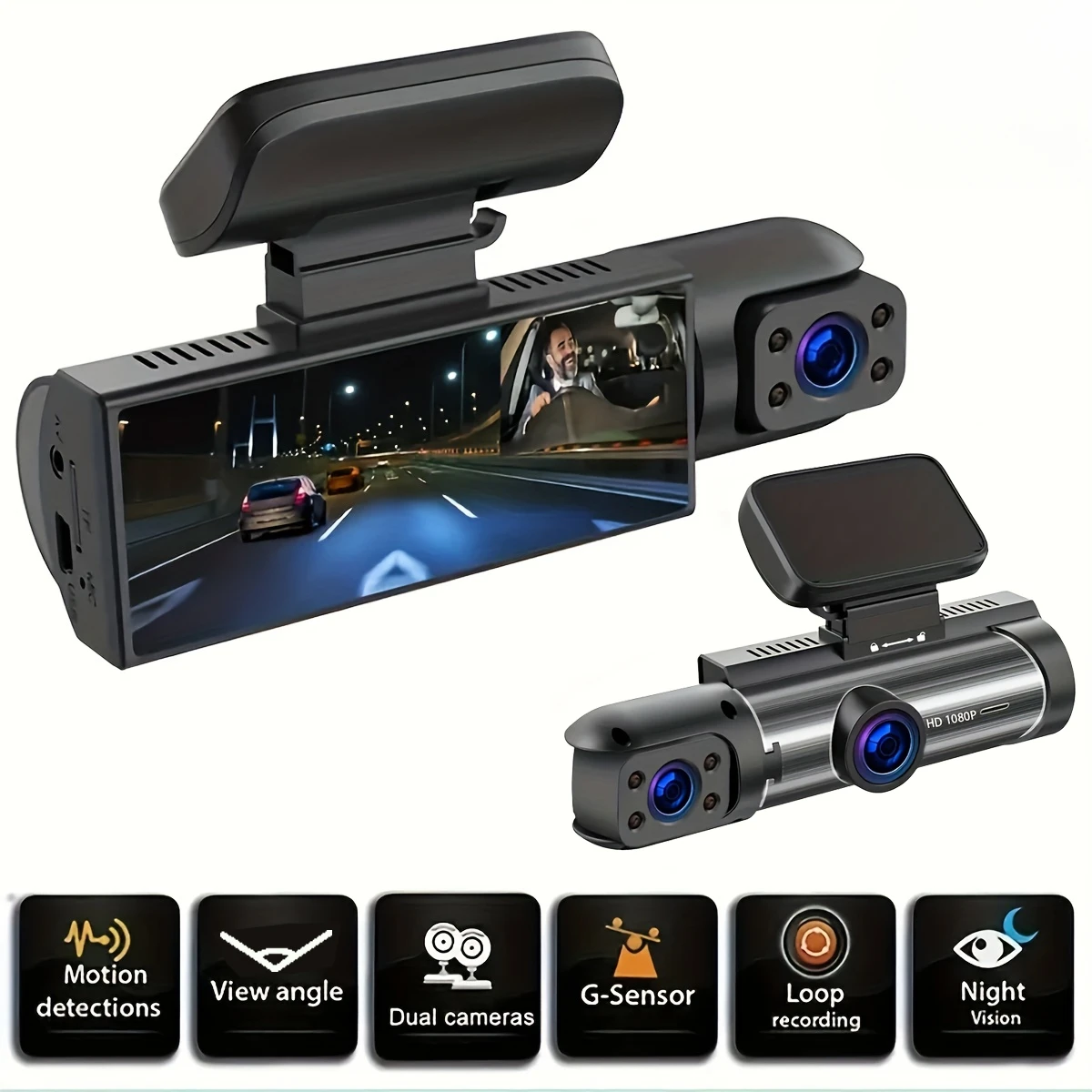 1080P dual camera,Dash Cam for cars,Front And Inside,car camera with IR Night Vision,Loop Recording,wide angle Car DVR Camera
1080P dual camera,Dash Cam for cars,Front And Inside,car camera with IR Night Vision,Loop Recording,wide angle Car DVR Camera