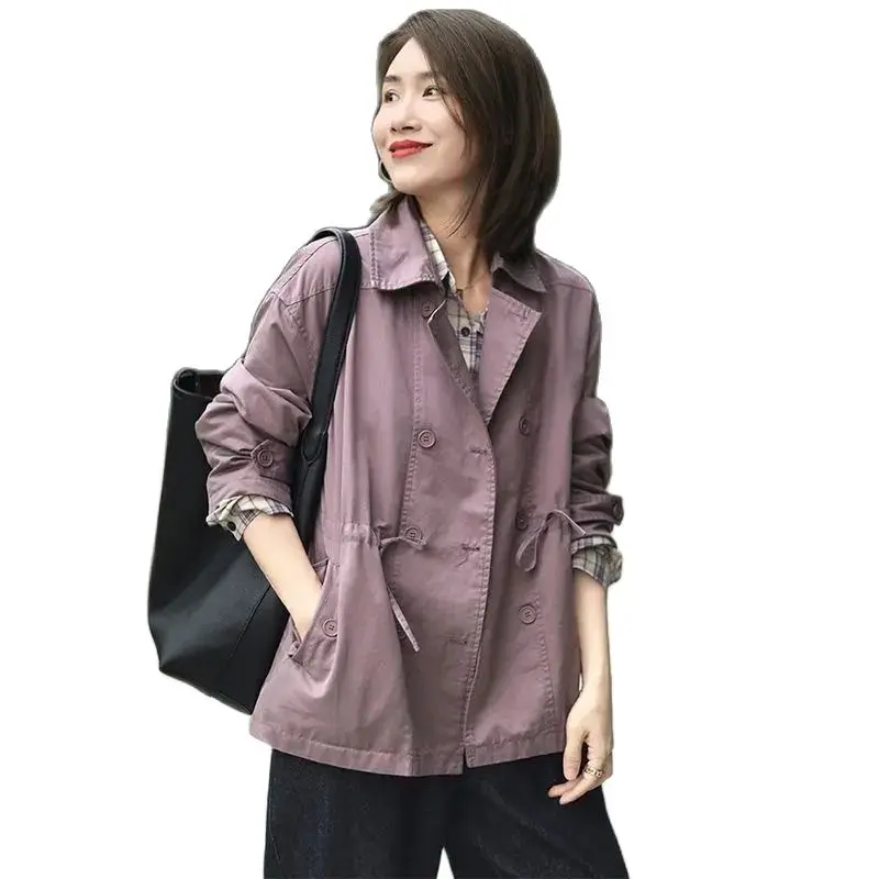 

Spring And Autumn 2023 New High-Grade Trench Coat Female Explosions Waist Slim Joker Loose Trend Casual Button Tie Trench Coat