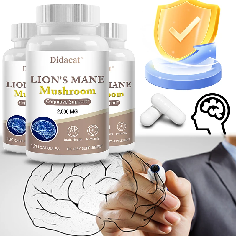 Lion's Mane Cognitive Capsules (120 Capsules) Pure Lion's Mane Powder Extract | Immune, Focus, Alertness & Attention Supplement
Lion's Mane Cognitive Capsules (120 Capsules) Pure Lion's Mane Powder Extract | Immune, Focus, Alertness & Attention Supplement