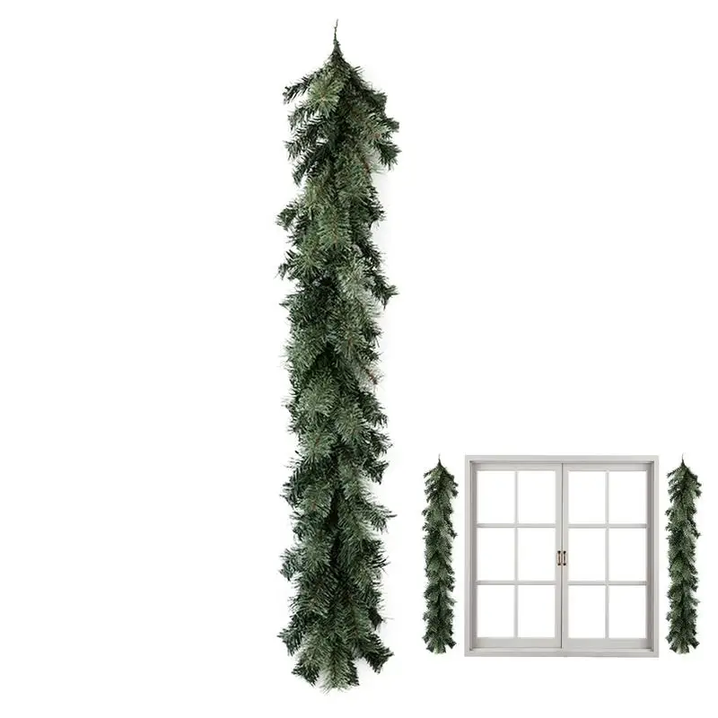 

Искусственная сосновая гирлянда для зимы, зеленая входная дверь, Рождественский сосновый венок, праздничные украшения для комнаты, для окон, стен