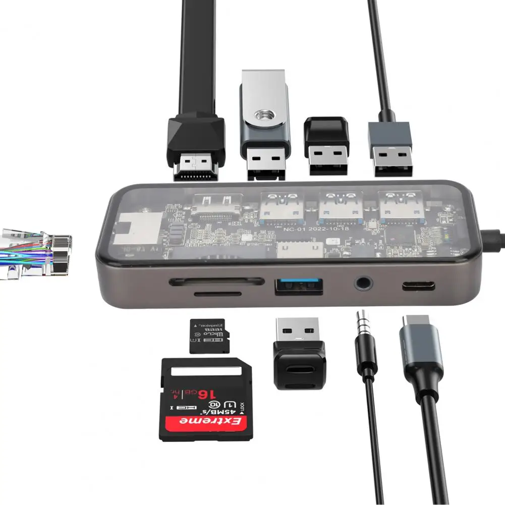 USB-адаптер 10 в 1 с поддержкой Ethernet 4K HDMI, кардридер для SD/TF-карт, PD/100 Вт, 3,5 мм, аудиоразъем RJ45, USB 3,0/2,0, док-станция
USB-адаптер 10 в 1 с поддержкой Ethernet 4K HDMI, кардридер для SD/TF-карт, PD/100 Вт, 3,5 мм, аудиоразъем RJ45, USB 3,0/2,0, док-станция