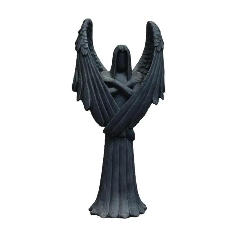 

Dark Angel Statue Resin Angel Sculpture Angel Figurine CreativeNordic Artwork For Living Room Table Home Bookcase Decoration