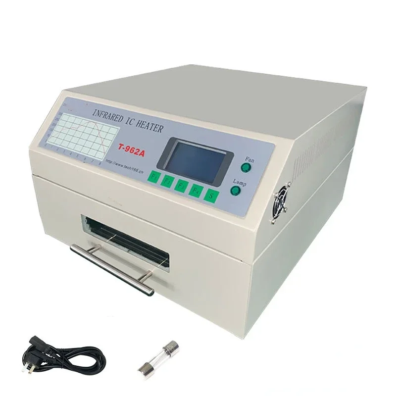 T-962A Desktop Reflow Oven Infrared IC Heater Soldering Machine 1500W 300*320mm T962A for BGA SMD SMT Rework
T-962A Desktop Reflow Oven Infrared IC Heater Soldering Machine 1500W 300*320mm T962A for BGA SMD SMT Rework