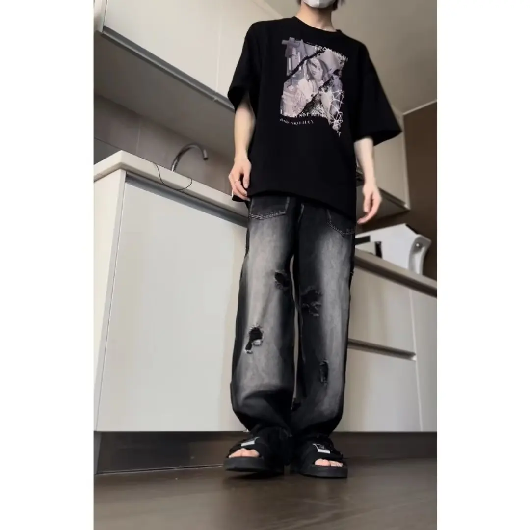 2023 Hole Ripped Baggy Hip Hop Jeans Street Pants Y2K Cool Black Straight Goth Denim Trousers Pantalones Hombre
2023 Hole Ripped Baggy Hip Hop Jeans Street Pants Y2K Cool Black Straight Goth Denim Trousers Pantalones Hombre