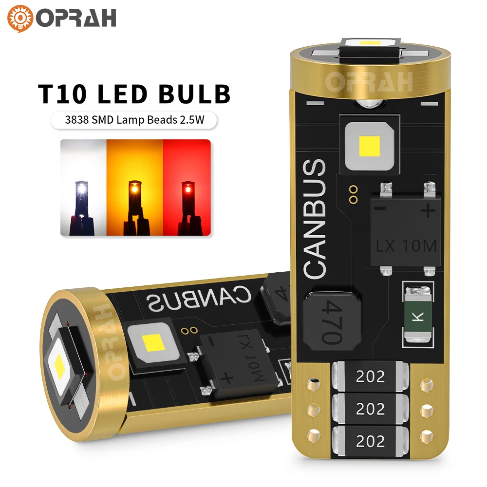 Oprah New 2pcs T10 W5W 3838 3 LED Bulbs Canbus No Error Interior Car Dome Map Lamp License Plate Light 12V 6000K Non-Polarity
Oprah New 2pcs T10 W5W 3838 3 LED Bulbs Canbus No Error Interior Car Dome Map Lamp License Plate Light 12V 6000K Non-Polarity