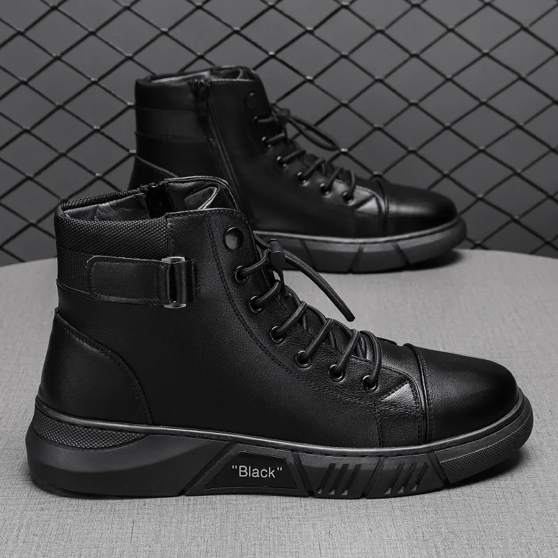 2024Spring Autumn Fashion Men's Boots Designer Black PULeather Ankle Boots Platform Brand High Top CasualShoes Botas Para Hombre
2024Spring Autumn Fashion Men's Boots Designer Black PULeather Ankle Boots Platform Brand High Top CasualShoes Botas Para Hombre