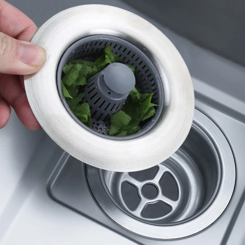 3 In 1 Stainless Steel Drain Stopper Drain Filter Sink Aid Press-Type Sink Drain Strainer Sink Stopper Hair Catcher Drain Cover
3 In 1 Stainless Steel Drain Stopper Drain Filter Sink Aid Press-Type Sink Drain Strainer Sink Stopper Hair Catcher Drain Cover