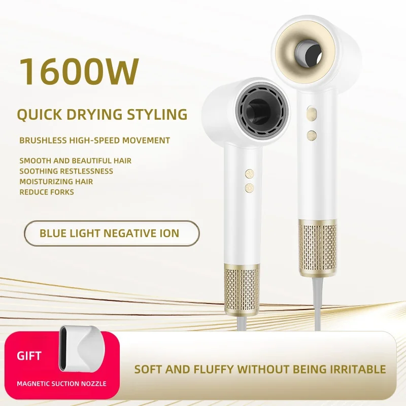 High Speed Leafless Hair Dryer, High-Power, Fast Drying, Blue Light Ion Hair Care, Low Noise, Household Hair Salon Hair Dryer
High Speed Leafless Hair Dryer, High-Power, Fast Drying, Blue Light Ion Hair Care, Low Noise, Household Hair Salon Hair Dryer