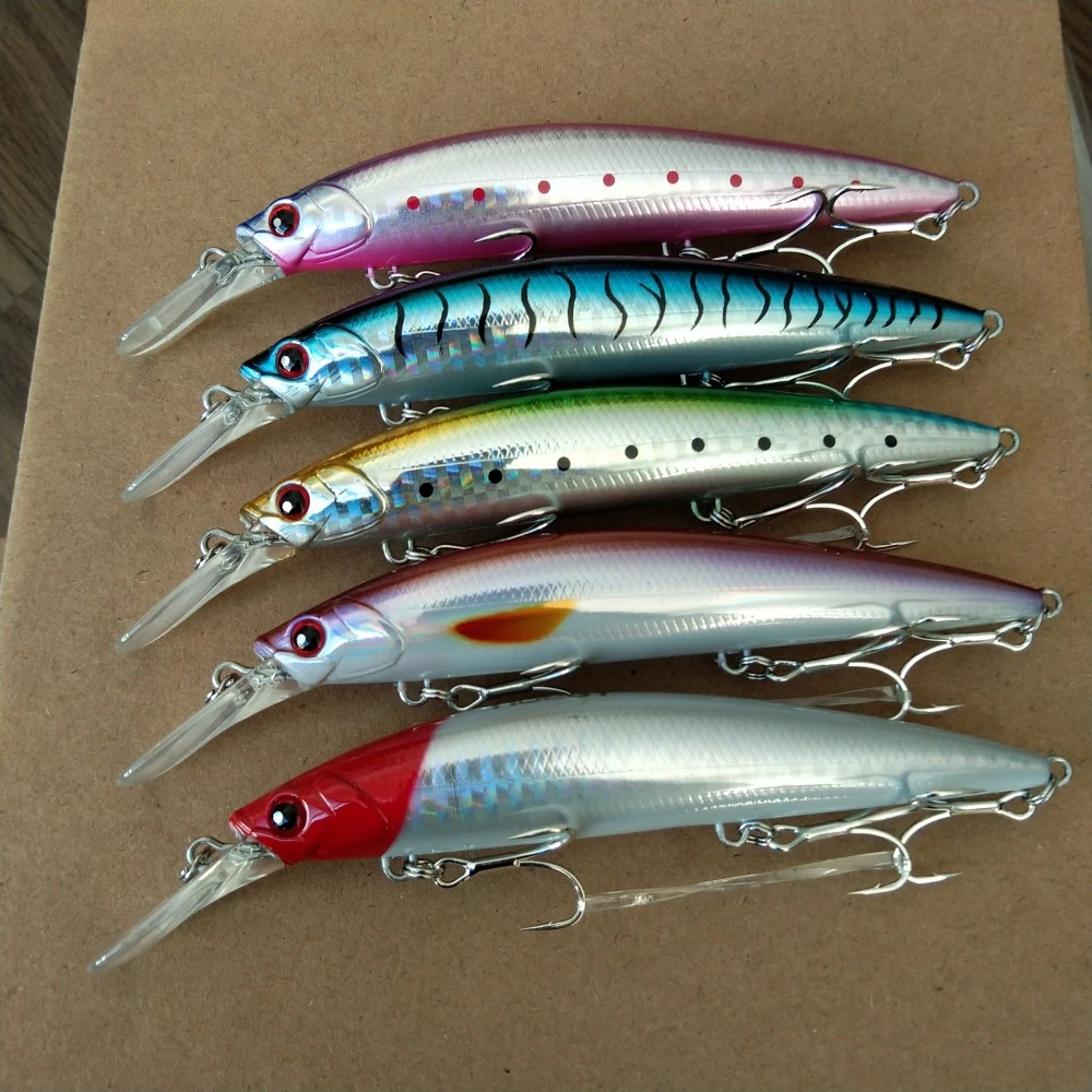 

NOEBY 5pcs 110S Jerkbait Minnow 110mm 32g Sinking Lure Long Casting Hard Baits for Trout Sea Bass Pike Saltwater Fishing Lure