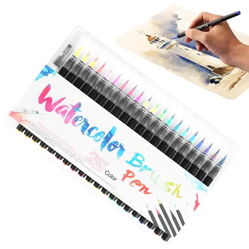 

Brush Markers Art Pen Set 201 Artist Fine Brush Tip Colored Pens Script Paintbrush For Calligraphy Watercolor Painting Markers