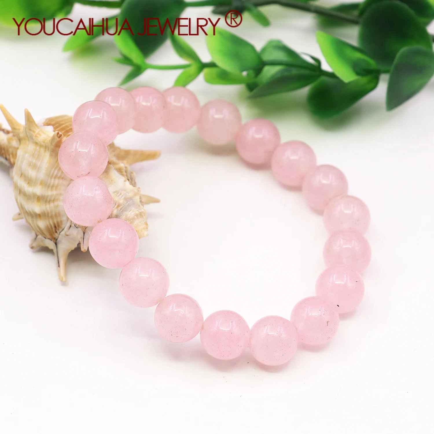 

8mm Natural Chalcedony Round Beads Pink Crystal Jade Lucky Bracelet,Women/Girl Stone Handmade Ornament DIY Jewelry Making Design