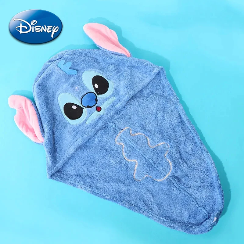 

Disney Lilo and Stitch Hair Towel Cartoon Anime Figures Quick Dry Hat Super Absorbent Cap Bath Wrap Wipe Towels Girl Women Gifts