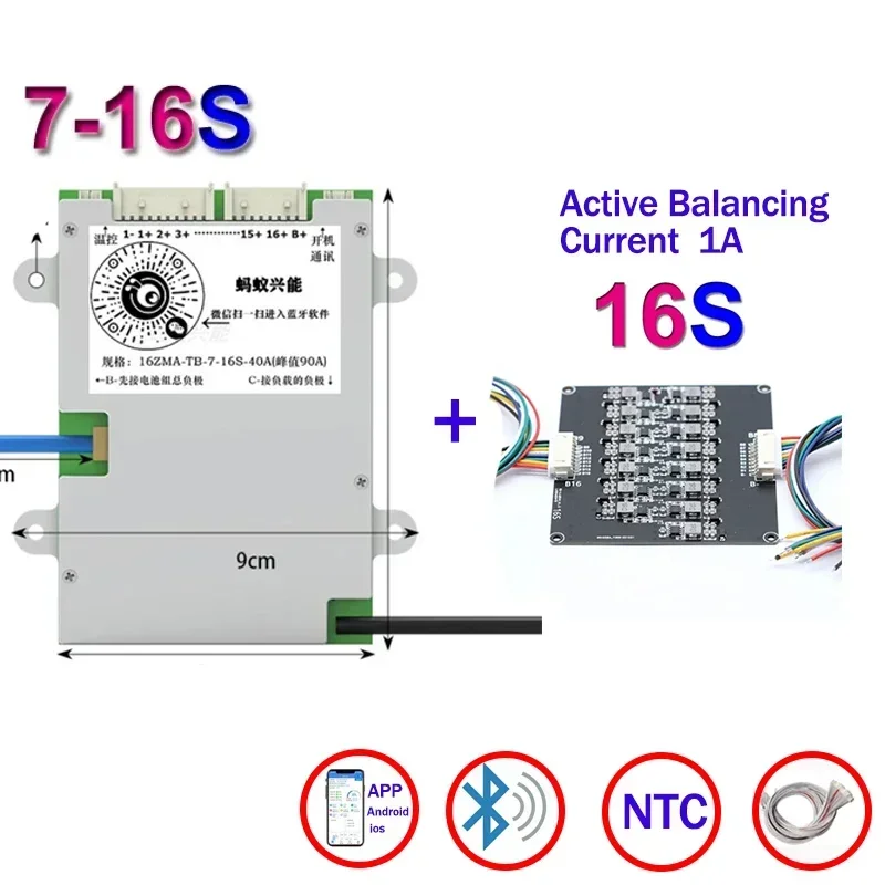 Ant 16S Smart BMS Bluetooth Active Balance Li-Ion LiFePo4 18650 Battery Ebike Protection Board 7S 8S 9S 10S 11S 12S 13S 14S 15S
Ant 16S Smart BMS Bluetooth Active Balance Li-Ion LiFePo4 18650 Battery Ebike Protection Board 7S 8S 9S 10S 11S 12S 13S 14S 15S