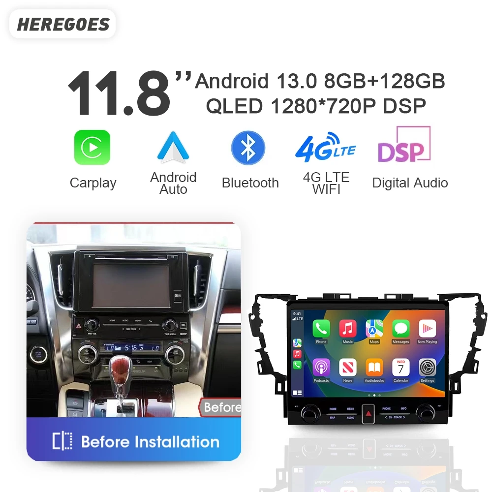 Carplay QLED автомобильный Android 9. 0 8G + 13,0G автомобильный радиоприемник, мультимедийный плеер с GPS-навигацией, Wi-Fi для Toyota Vellfire Alphard 30 2015-256
Carplay QLED автомобильный Android 9. 0 8G + 13,0G автомобильный радиоприемник, мультимедийный плеер с GPS-навигацией, Wi-Fi для Toyota Vellfire Alphard 30 2015-256