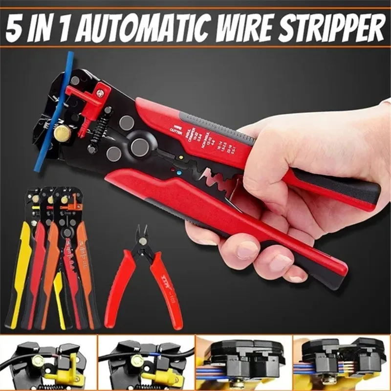 5 IN 1 Multifuction Crimper Cable Cutter Automatic Wire Stripper Crimping and Stripping Tools Crimping Pliers Professional Cord
5 IN 1 Multifuction Crimper Cable Cutter Automatic Wire Stripper Crimping and Stripping Tools Crimping Pliers Professional Cord