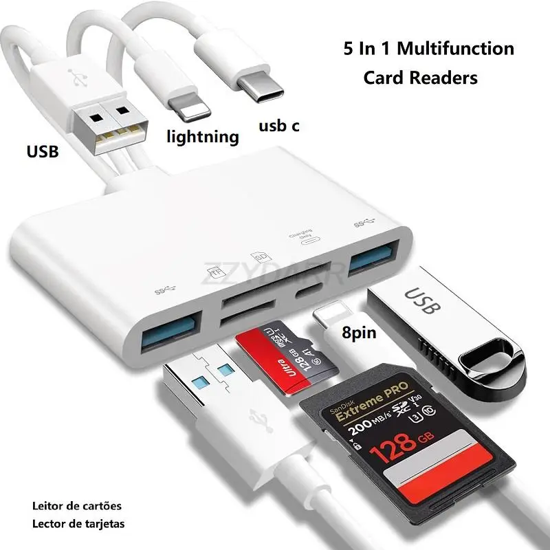 3 in 1 Memory Card Reader USB OTG Extender Adapter SD Card Reader for iPhone/iPad USB C and USB A Devices with SD Card Slots Hub
3 in 1 Memory Card Reader USB OTG Extender Adapter SD Card Reader for iPhone/iPad USB C and USB A Devices with SD Card Slots Hub