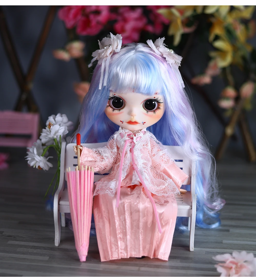 Jenny – Premium Custom Neo Blythe Doll with Multi-Color Hair, White Skin & Matte Cute Face 16 Jenny – Premium Custom Neo Blythe Doll with Multi-Color Hair, White Skin & Matte Cute Face 16