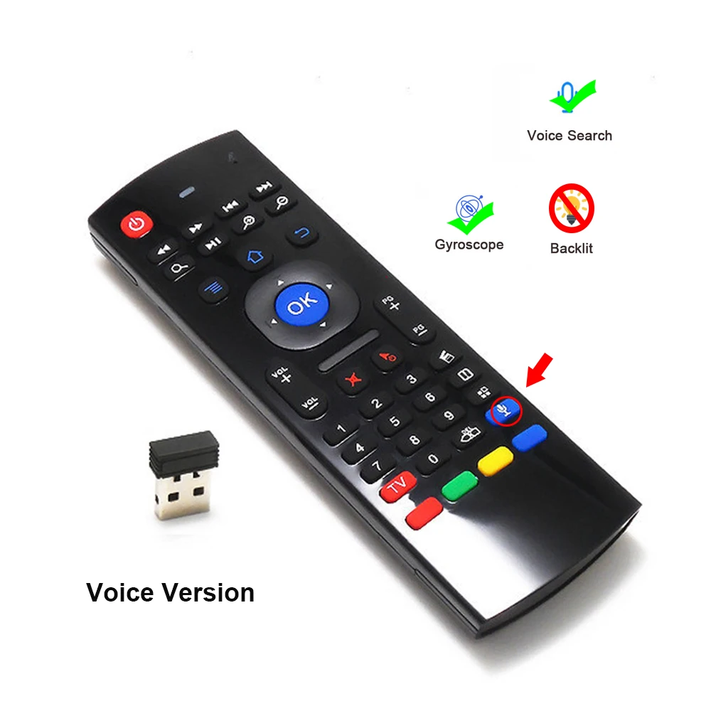 

MX3 Backlit Air Mouse Smart Voice Remote Control 2.4G RF Wireless Keyboard For Android TV Box X96 mini H96 MAX