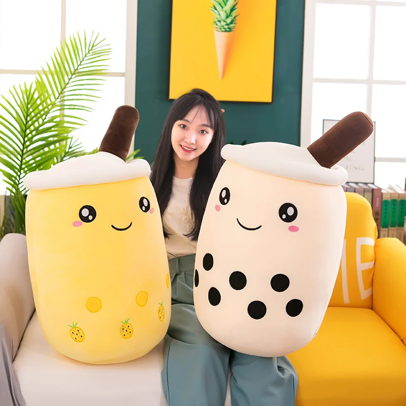 

50/70cm Giant Size Bubble Tea Plushies Squishy Milk Tea Boba Pillow Peluche Ice Cream Fruits Juice Drink Bottle Prop Decor Gift