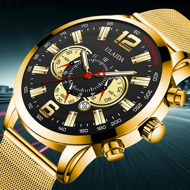 Men Luxury Complete Calendar Wristwatch 2022 New Fashion Golden Stainless Steel Mesh Quartz Watch Male Casual Military Clock Hot
Men Luxury Complete Calendar Wristwatch 2022 New Fashion Golden Stainless Steel Mesh Quartz Watch Male Casual Military Clock Hot