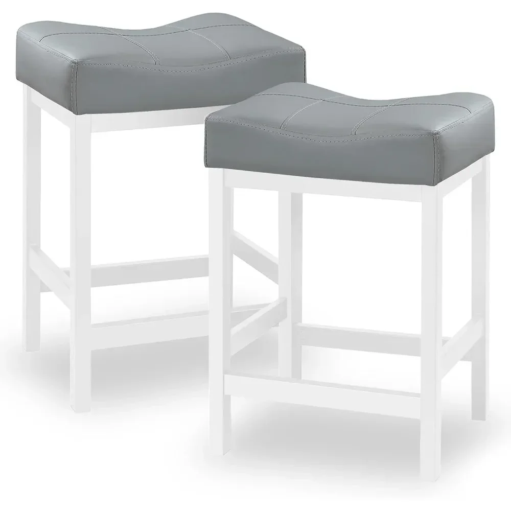 Barstools Set of 2, Counter Height Stools 24 Inch Saddle Stools, PU Leather Modern Kitchen Barstools with Metal Base, Bar Chair
Barstools Set of 2, Counter Height Stools 24 Inch Saddle Stools, PU Leather Modern Kitchen Barstools with Metal Base, Bar Chair