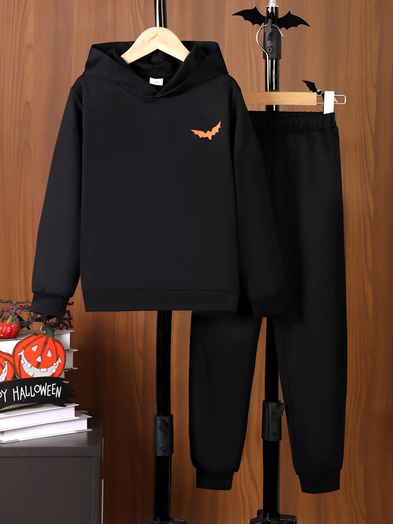 Boys 2pcs Skeleton Hand Bat Print Long Sleeved Hoodie And Pants Spring And Autumn Set
Boys 2pcs Skeleton Hand Bat Print Long Sleeved Hoodie And Pants Spring And Autumn Set