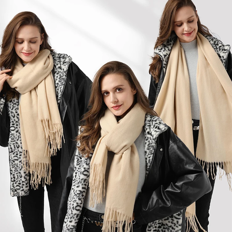 Fashion Luxury Women Cashmere Scarf Winter Shawl Soft Solid Wrap Bandana Pashmina Tassel Thicken Warm Blanket Neckerchief
Fashion Luxury Women Cashmere Scarf Winter Shawl Soft Solid Wrap Bandana Pashmina Tassel Thicken Warm Blanket Neckerchief