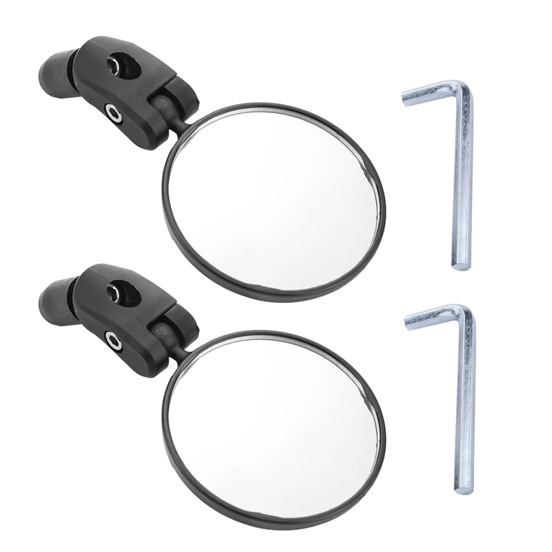 

Bike Mirror,Bicycle Cycling Rear View Mirrors,Safe Rearview Mirror, Adjustable Handlebar Mounted Plastic Convex Mirror