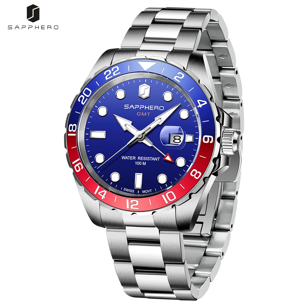 Мужские модные часы SAPPHERO GMT с водонепроницаемыми светящимися мужскими модными роскошными деловыми часами
Мужские модные часы SAPPHERO GMT с водонепроницаемыми светящимися мужскими модными роскошными деловыми часами