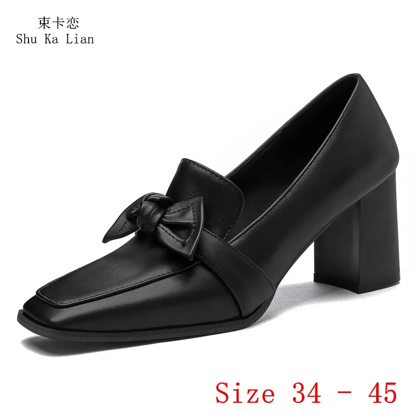 

Square Toe High Heels 7 CM Women Pumps Hot Sale Oxfords High Heel Shoes Woman Kitten Heels Plus Size 34 - 45