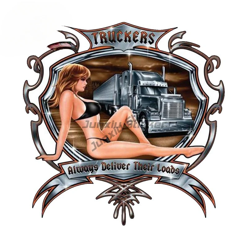 Personality Truckers Deliver Car Sticker Metal Modeling Design Sexy Bikini Pin Up Girl Motocross Decal Car Styling 
Personality Truckers Deliver Car Sticker Metal Modeling Design Sexy Bikini Pin Up Girl Motocross Decal Car Styling