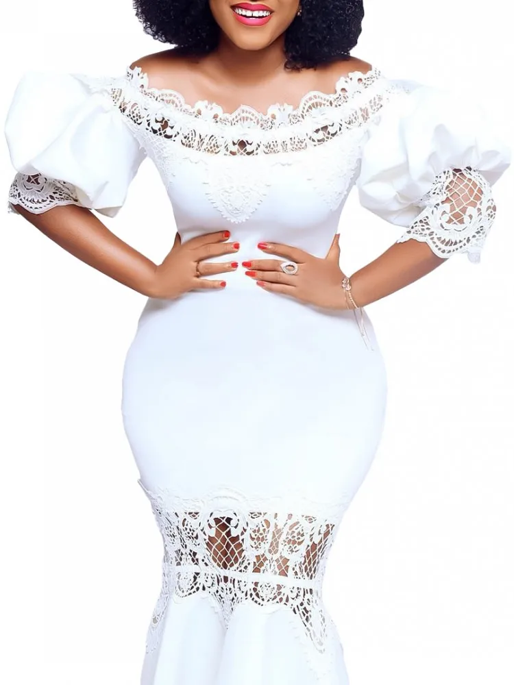 Christmas Evening Party Gown Women Dress Off Shoulder Puff Sleeve Lace Splice Banquet Mermaid Dress Vestido Mujer Elegante Robe
Christmas Evening Party Gown Women Dress Off Shoulder Puff Sleeve Lace Splice Banquet Mermaid Dress Vestido Mujer Elegante Robe