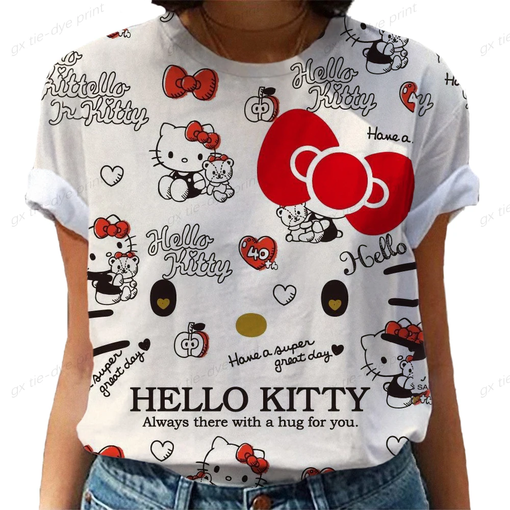 Summer Women's T-shirt 3d Hello Kitty PrintT Shirt For Ladies Fashion Street Short Sleeve Tee Cute Casual O-neck Shirt Tops 2023
Summer Women's T-shirt 3d Hello Kitty PrintT Shirt For Ladies Fashion Street Short Sleeve Tee Cute Casual O-neck Shirt Tops 2023