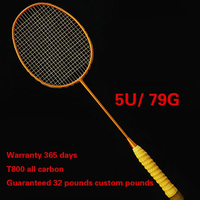 

5U 79G Badminton Racket Full Carbon Badminton Racket Pro Ultra Light Offensive High Graphite Badminton Racket Training