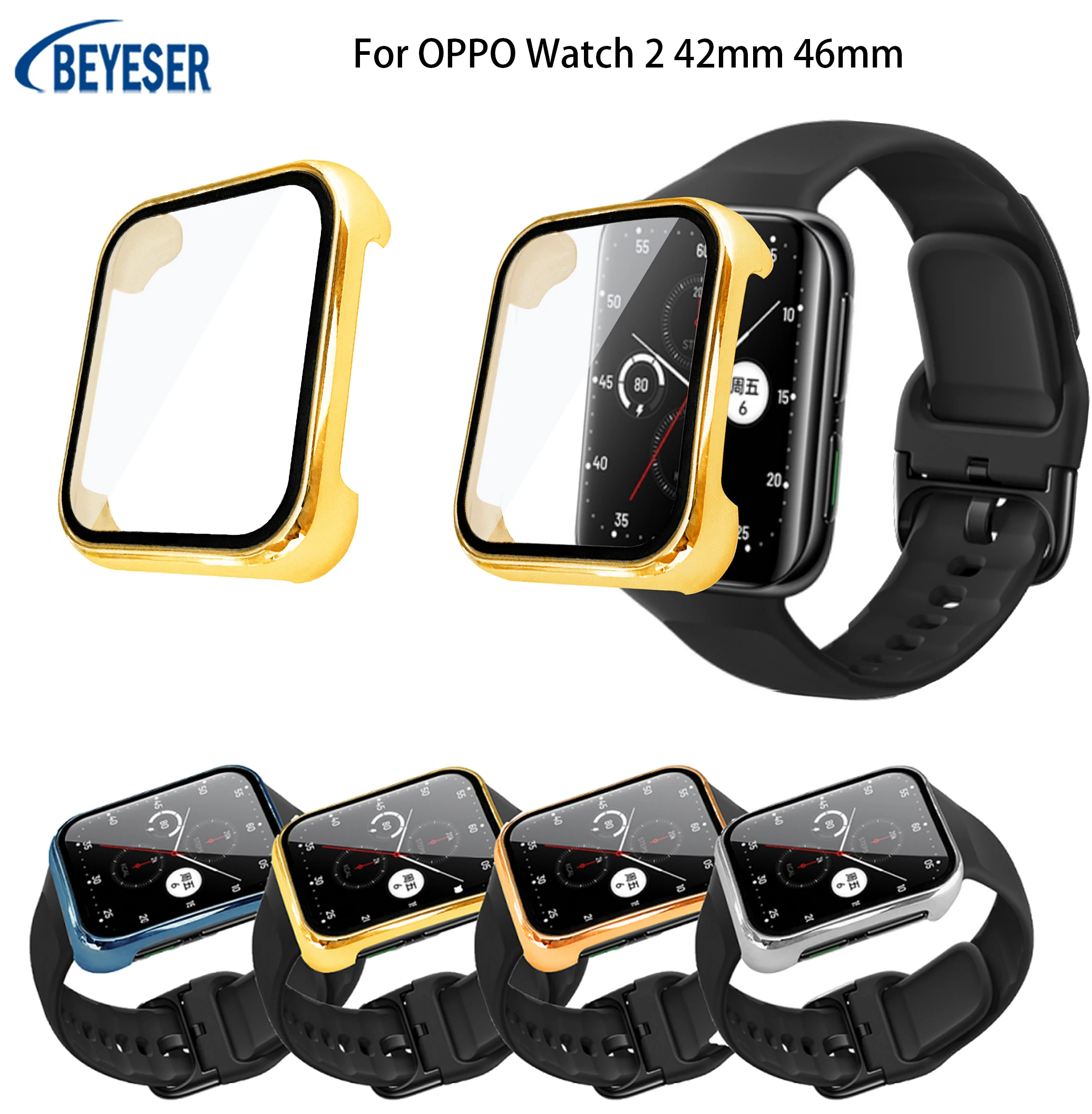 Electroplating Case For OPPO Watch 2 42mm 46mm 2in1 Tempered Film+PC Shockproof Protective Cover SmartWatch Accessories
Electroplating Case For OPPO Watch 2 42mm 46mm 2in1 Tempered Film+PC Shockproof Protective Cover SmartWatch Accessories