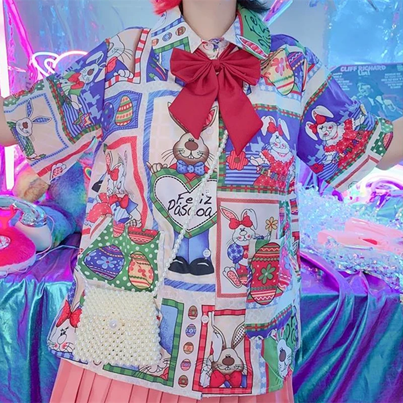 2022 Harajuku Fairy Tale Rabbit Vintage Cute Cartoon Button Up Shirt Japan Kawaii Girl Anime Blouse Womens Tops Summer Large 2XL
2022 Harajuku Fairy Tale Rabbit Vintage Cute Cartoon Button Up Shirt Japan Kawaii Girl Anime Blouse Womens Tops Summer Large 2XL