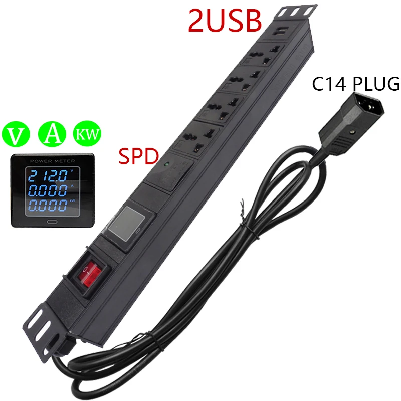 Универсальная розетка, 4 розетки переменного тока, 2USB PDU и цифровой индикатор напряжения тока, вилка C14 для Великобритании, США, Израиля, ЕС
Универсальная розетка, 4 розетки переменного тока, 2USB PDU и цифровой индикатор напряжения тока, вилка C14 для Великобритании, США, Израиля, ЕС