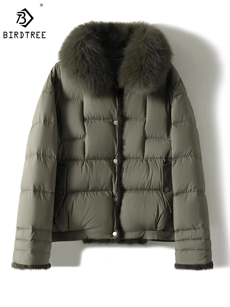 Birdtree Women's 95 White Goose Down Jackets Loose Fur Collar Warm Casual Pocket Comfortable Thick Coats Commute Winter C3D614QM
Birdtree Women's 95 White Goose Down Jackets Loose Fur Collar Warm Casual Pocket Comfortable Thick Coats Commute Winter C3D614QM