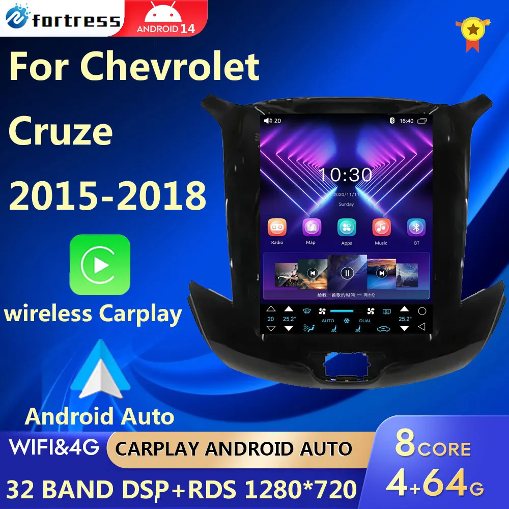 9.7" DSP IPS For Chevrolet Cruze 2015 2016 2017 2018 Android 13 Car Radio Multimedia Player RDS Video GPS Navigation Carplay 
9.7" DSP IPS For Chevrolet Cruze 2015 2016 2017 2018 Android 13 Car Radio Multimedia Player RDS Video GPS Navigation Carplay