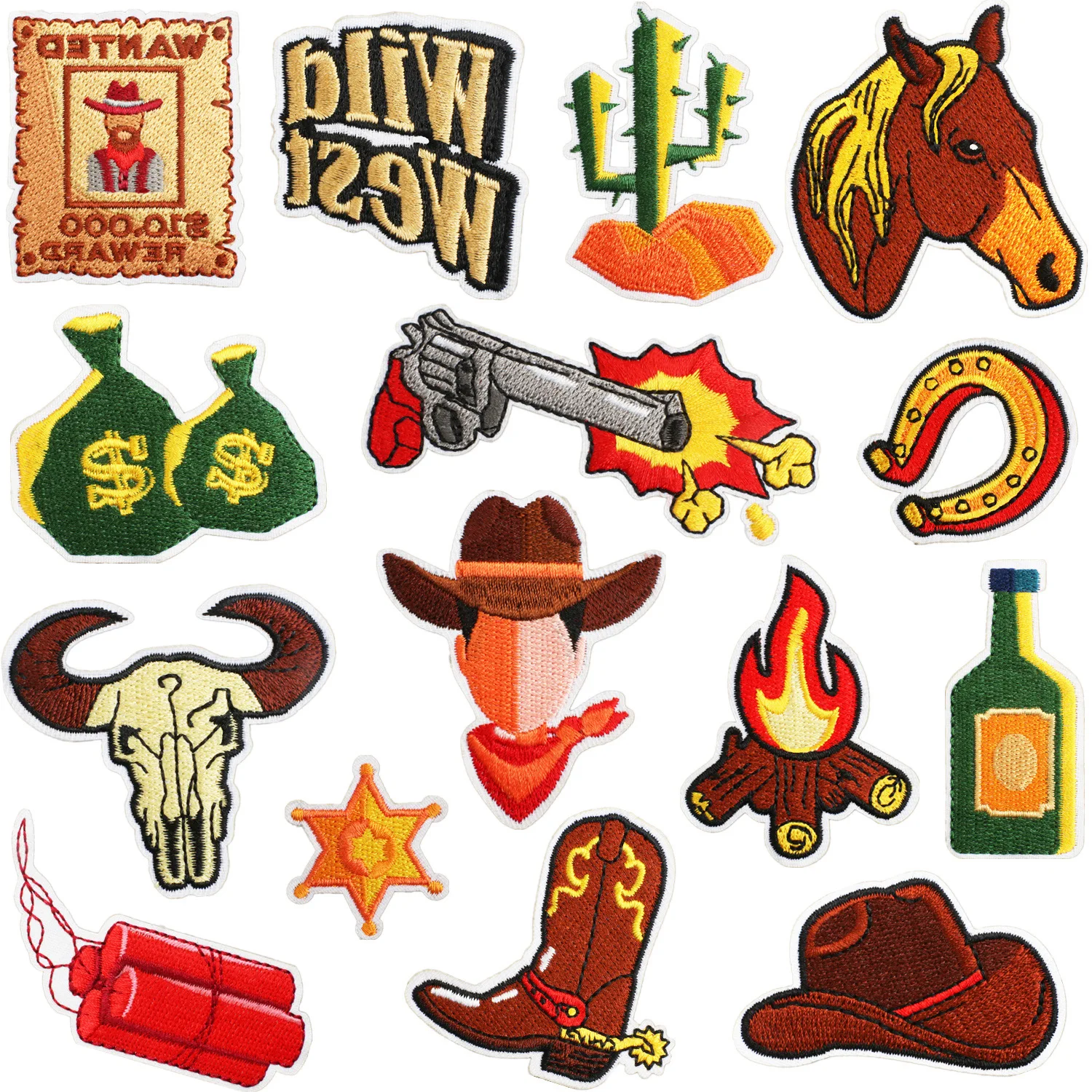 Cartoon Western Cowboy Embroidery Cloth Emblem Clothing Decoration Patch Cowboy Hat Embroidery Patch Revolver Iron Badge
Cartoon Western Cowboy Embroidery Cloth Emblem Clothing Decoration Patch Cowboy Hat Embroidery Patch Revolver Iron Badge