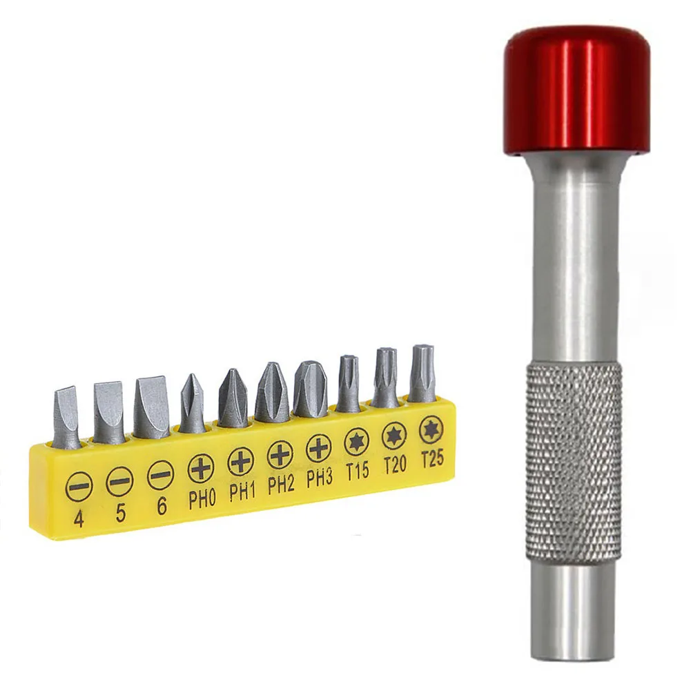 

1/11Pcs 25mm metal Screwdriver Multifunctional Keychain Shape Screwdrivers Set with non-slip handle PH0,PH1,PH2,PH3,T15,T20,T25