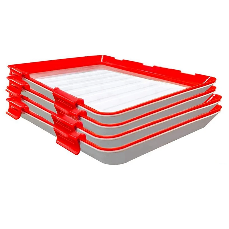 

2X Food Plastic Fresh-Keeping Tray Stackable Food Tray Reusable Creative Food Fresh-Keeping Tray