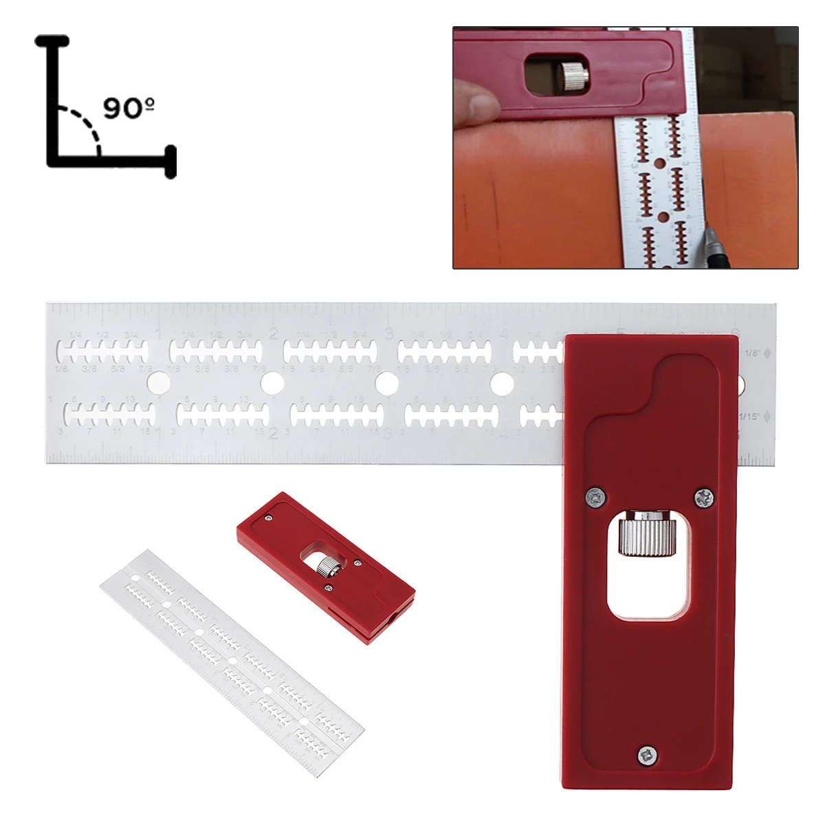 6 Inch Woodworkers Edge Rule 90 Degre Protractor Woodworking Ruler Right Angle Measure Tool Adjustable Scalable Protractor Meter
6 Inch Woodworkers Edge Rule 90 Degre Protractor Woodworking Ruler Right Angle Measure Tool Adjustable Scalable Protractor Meter